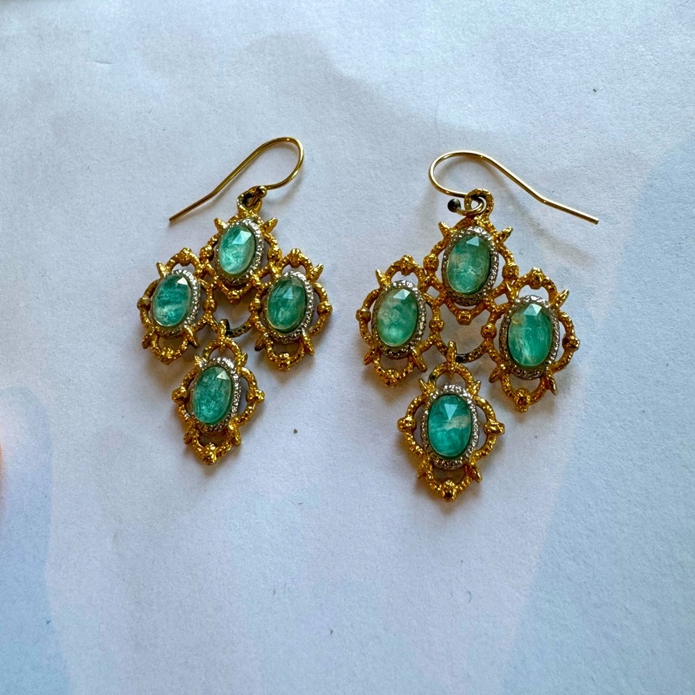 Beautiful aquamarine-color drop earrings